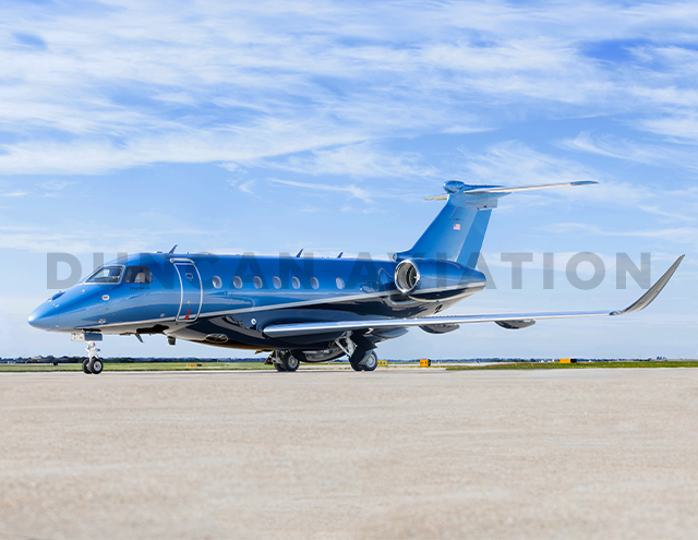Exterior of Embraer EMB500 in shades of blue by Duncan Aviation