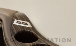Drink rail of refurbished Citation 550 with dark wood and matching trim