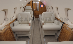 Updated beige interior of Hawker 800
