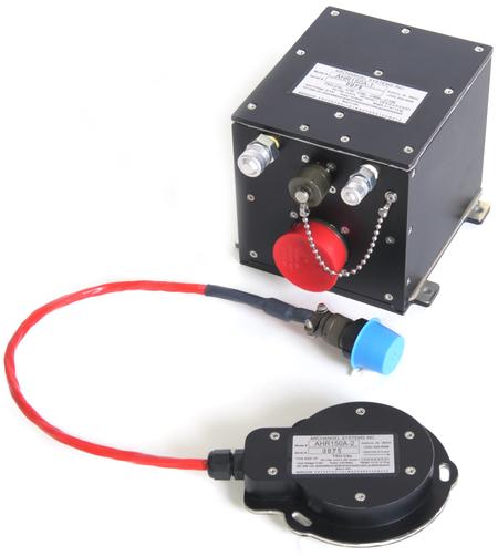 An avionics unit, an AHRS from ArchAngel, with its connector