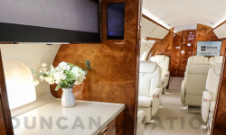 Galley of newly refurbished Gulfstream 650 by Duncan Aviation