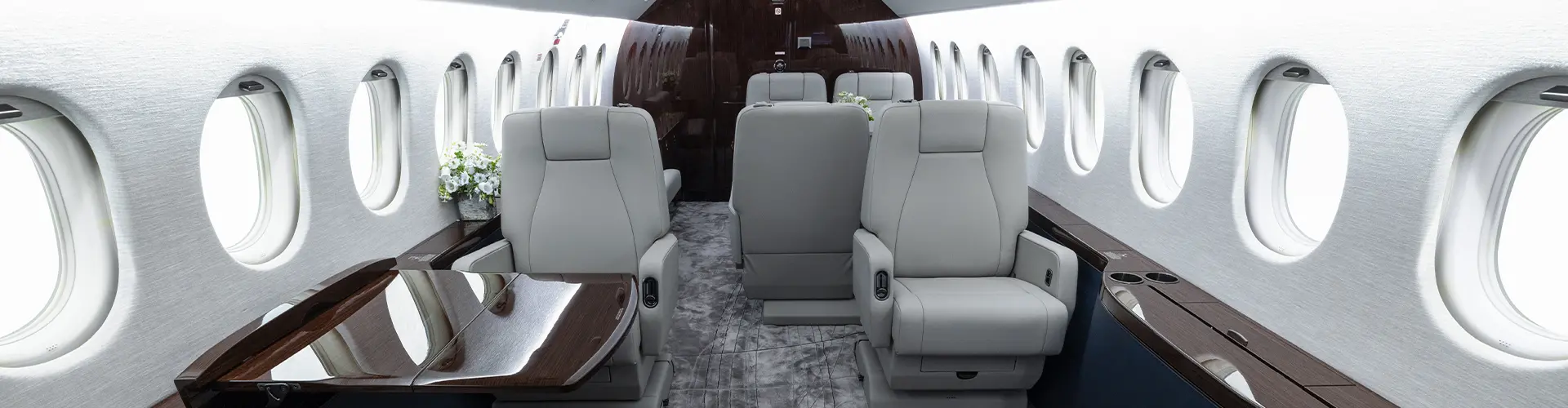 Interior refurbishment of Falcon 2000EX by Duncan Aviation