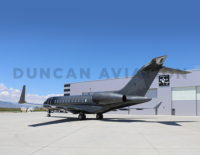 Dark gray exterior paint of Global Express