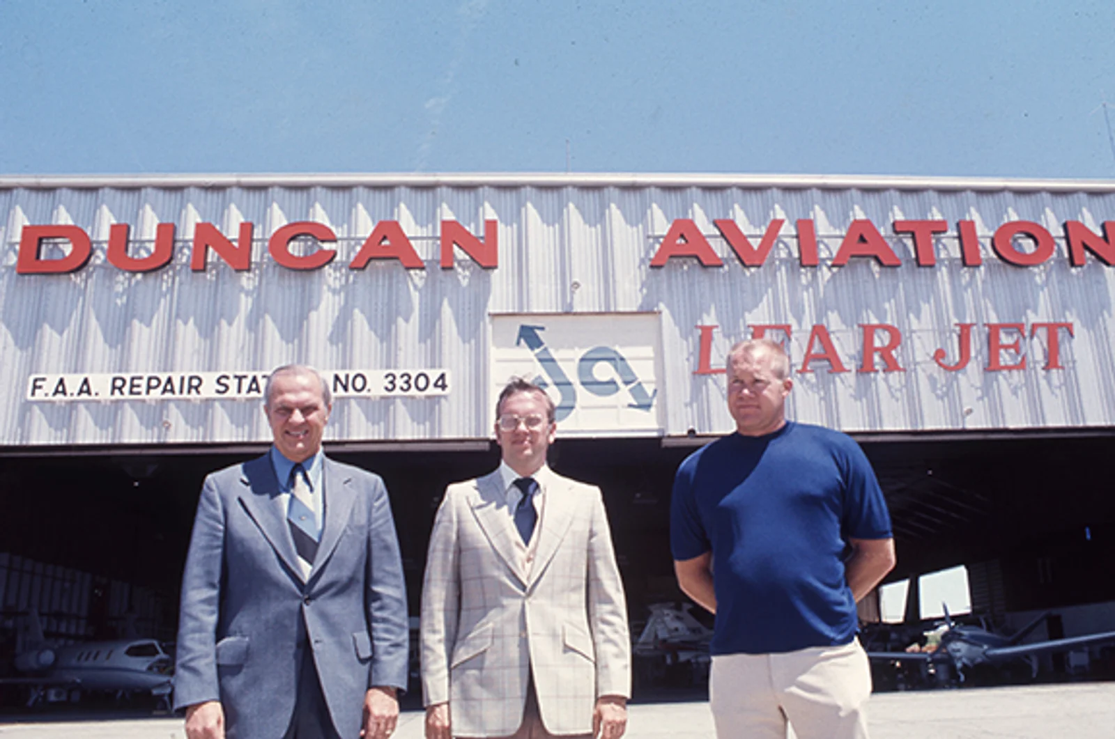 Donald Duncan, his son Robert, and Harry Bar in 1977.