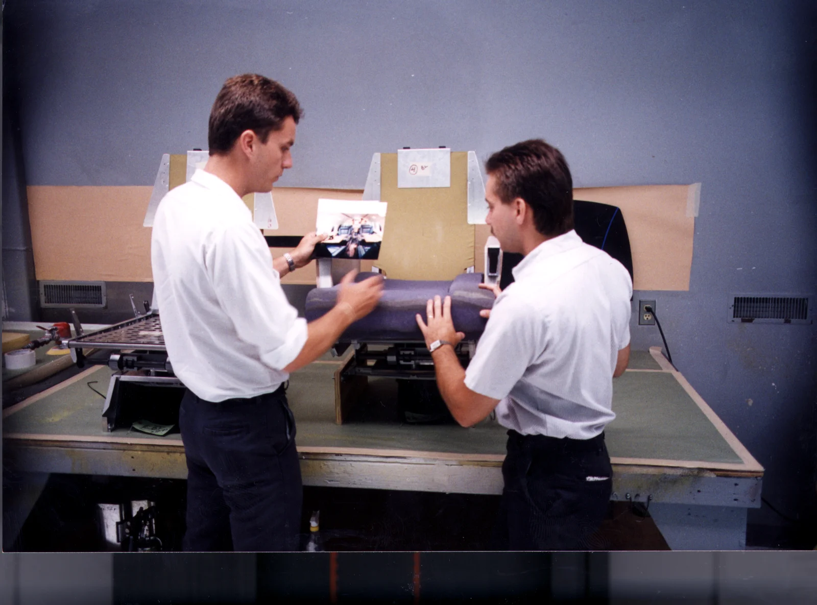 George Bajo and Todd Wright review a customer project, helping shape tailored completions and modifications solutions.